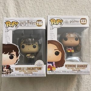 Hermione Granger and Neville Longbottom Funko Pops